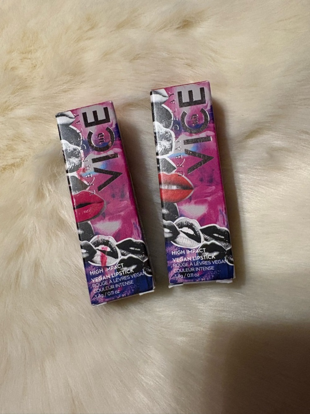 Urban Decay Vice Lipstick 2 Pack 714 Matte & Hollyweird Cream Outer Boxes